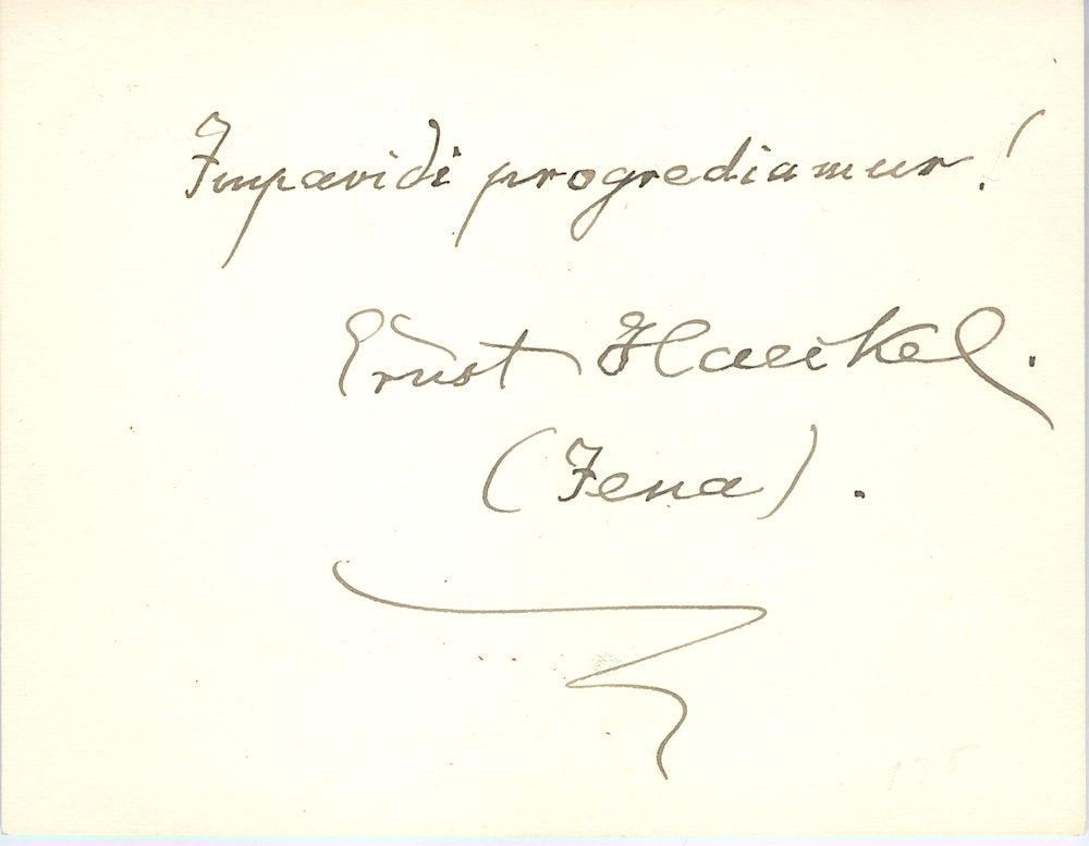 Ernest Haeckel Signed 1908 Card