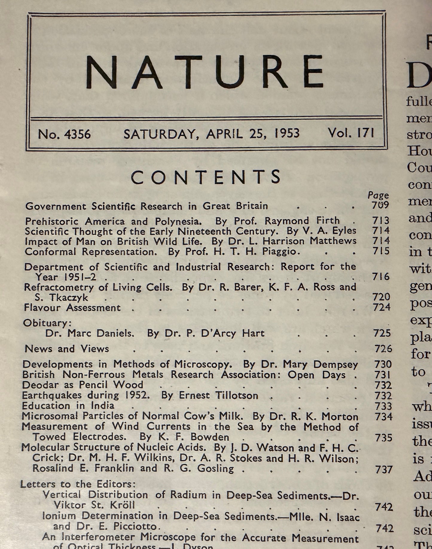 Original DNA Articles in Nature Magazine