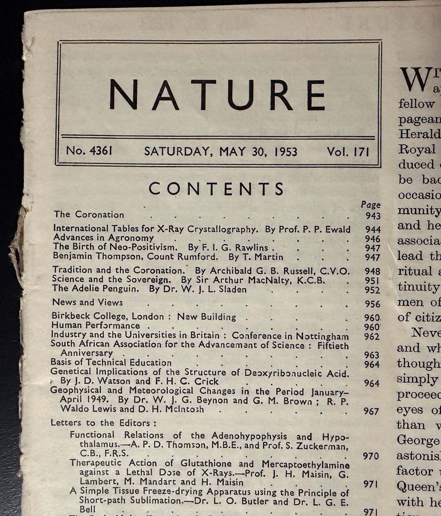 Original DNA Articles in Nature Magazine