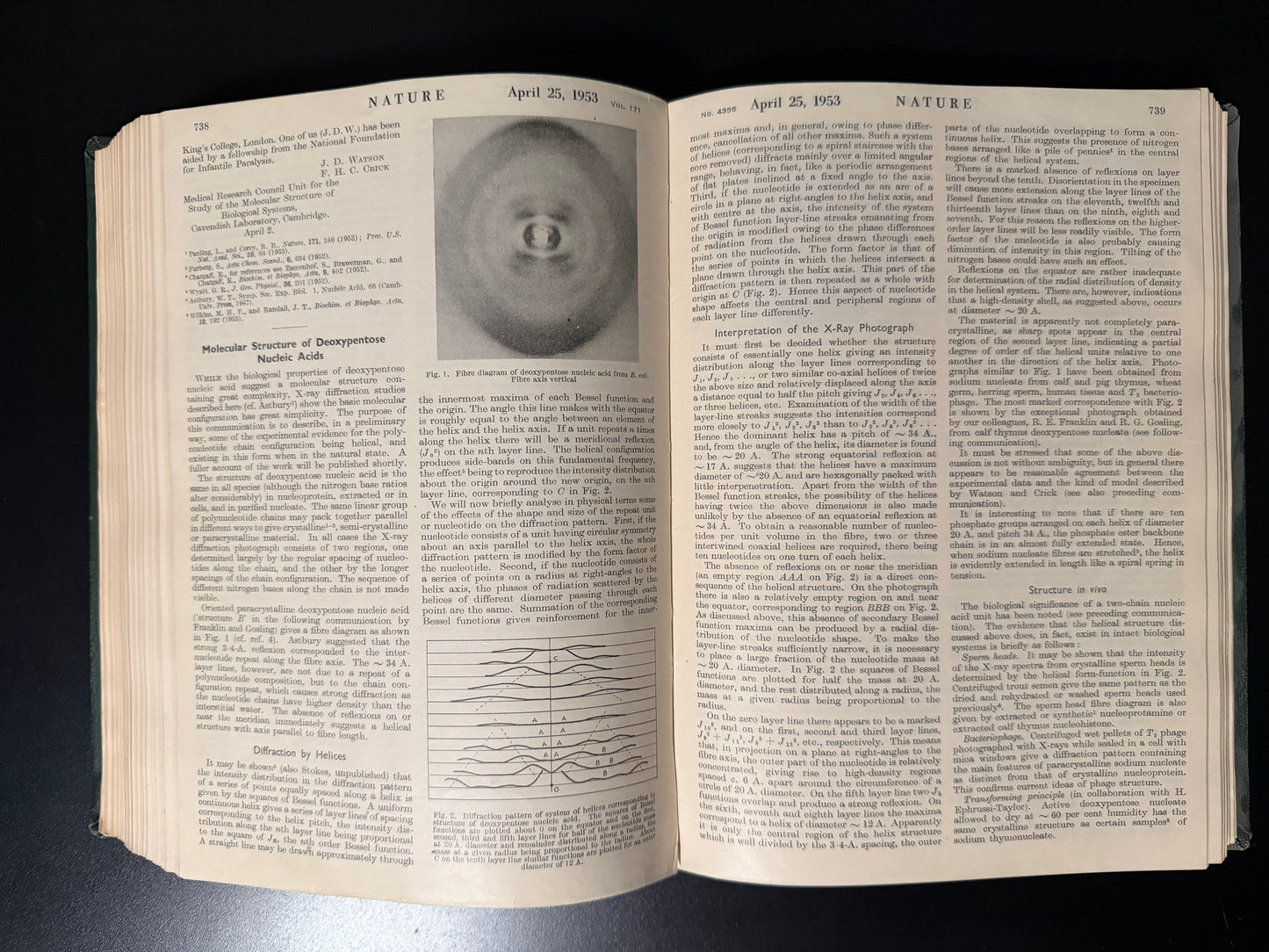 Original DNA Articles in Nature Magazine - Book Bound