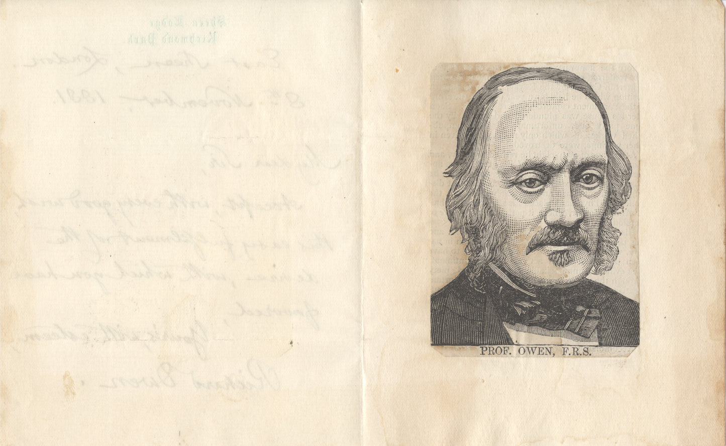 Letter From Richard Owen