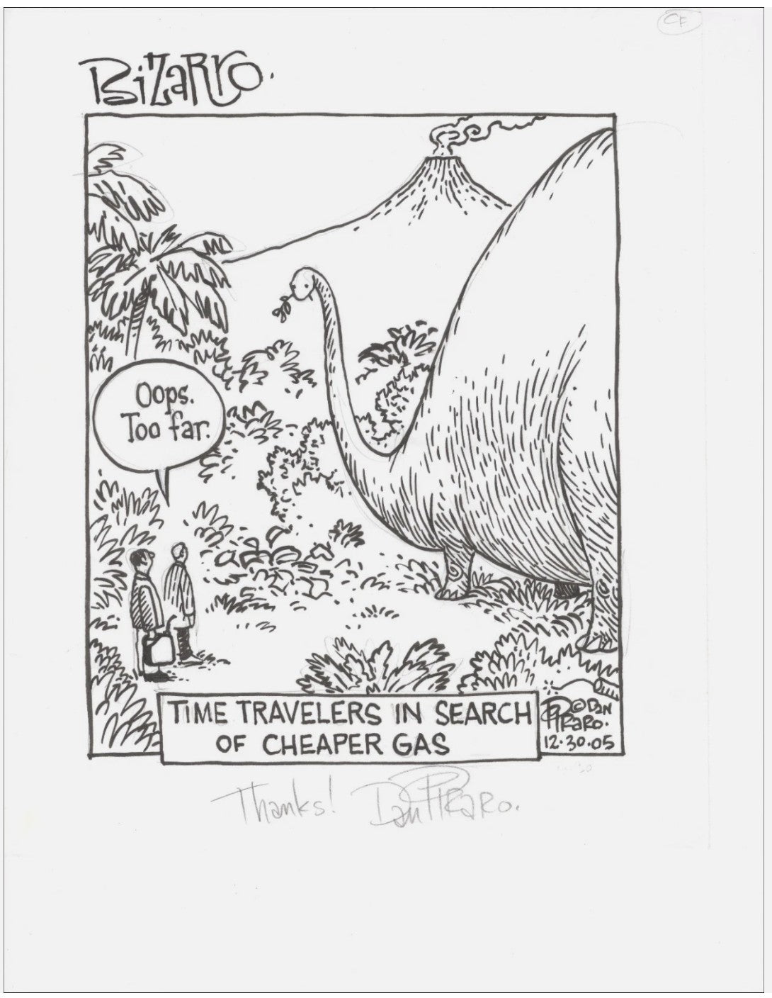 Original Dan Piraro Pen, Ink and Pencil drawing