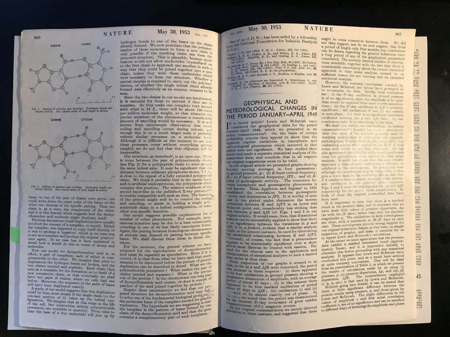 Original DNA Articles in Nature Magazine