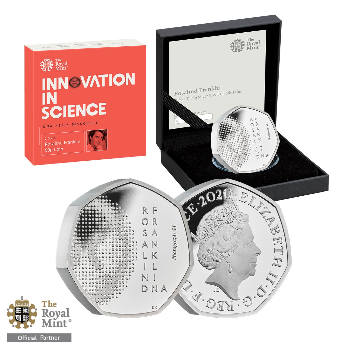Rosalind Franklin 2020 UK 50p Silver Proof Coin