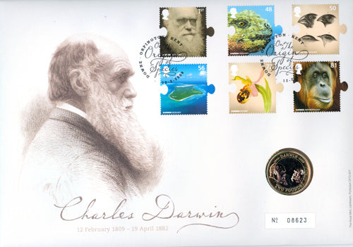 2009 Royal Mint £2 Coin Cover PNC "Charles Darwin"