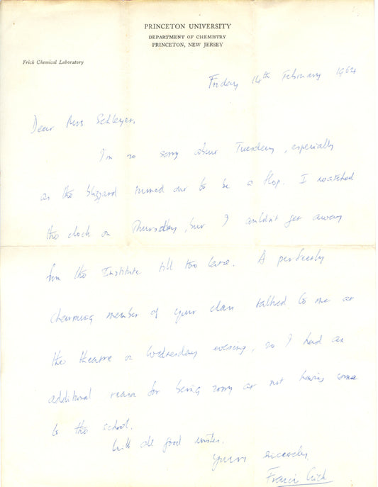 Francis Crick Letter 2